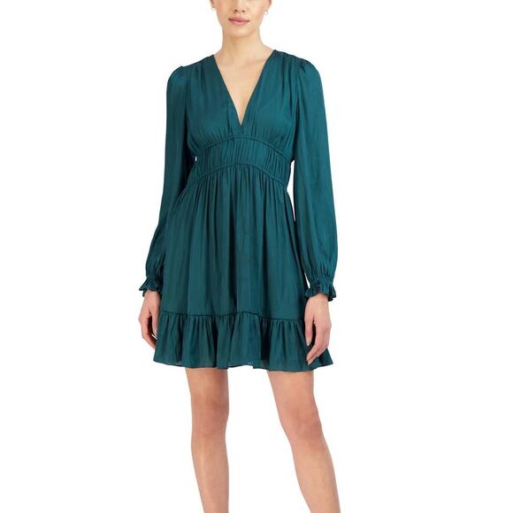 New BCBGMAXAZRIA Women’s Ruffled Short Mini Dress Size 0 - Picture 1 of 13